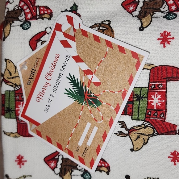 🎅 Wyatt Home Dachshund Holiday Kitchen Towel Set - Picture 2 of 6